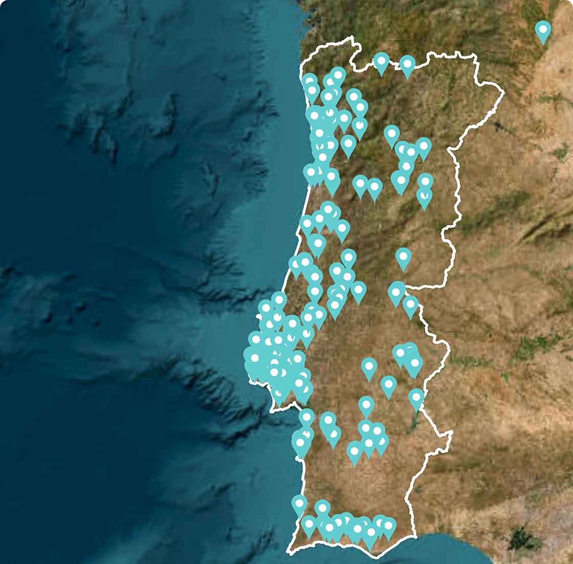 Portugal Continental e Espanha map